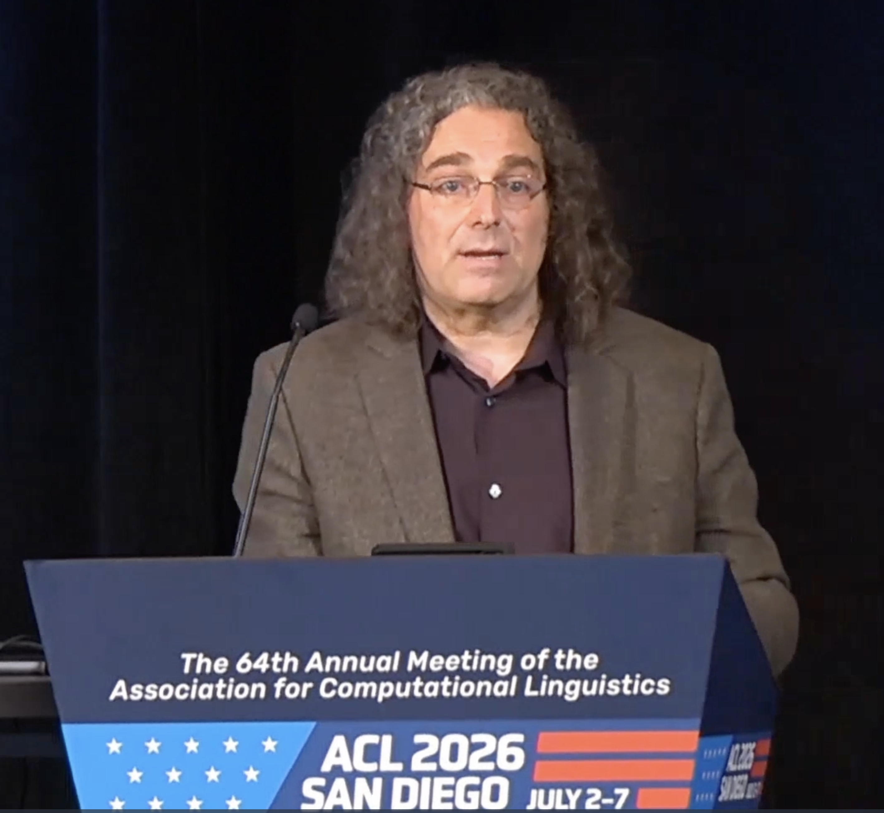 Philip Resnik presenting at ACL 2026