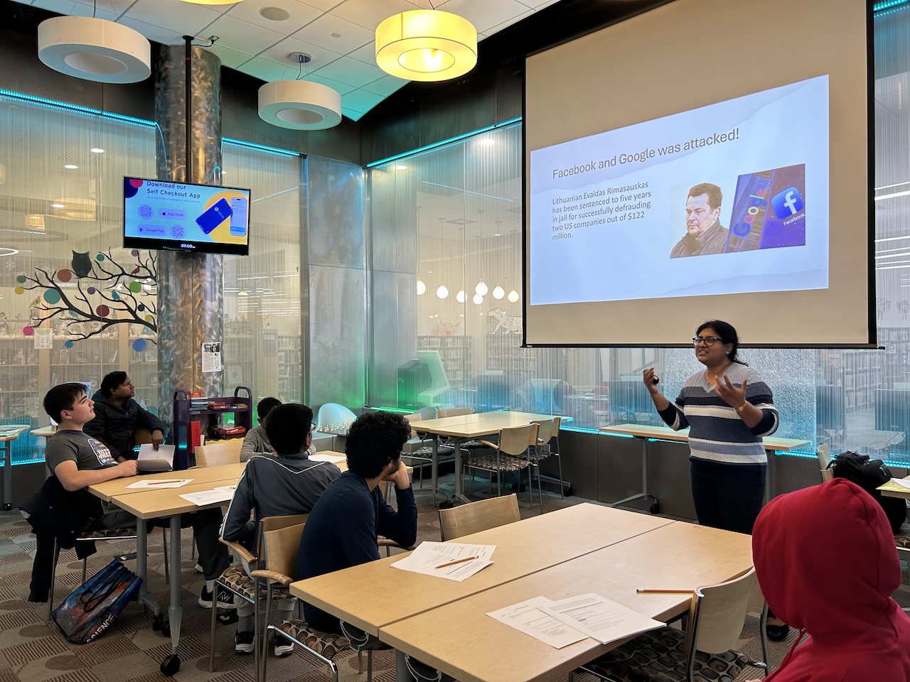 person presenting at cyber-ninja workshop