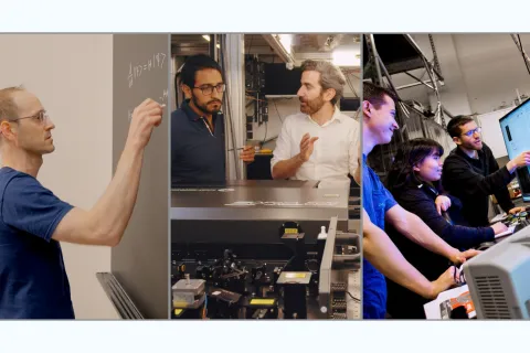 Collage of quantum researchers.