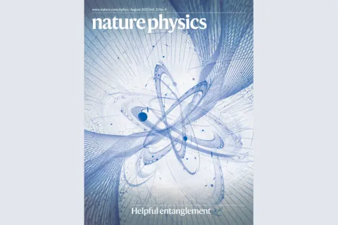 nature physics cover showing quantum enganglement