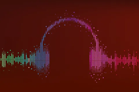 colorful headphone audio illustration