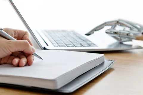 image of AI and human co-writing