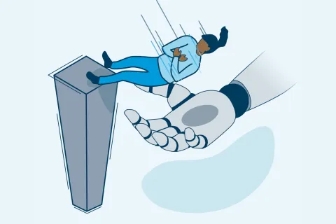 human trust falling into a robotic hand