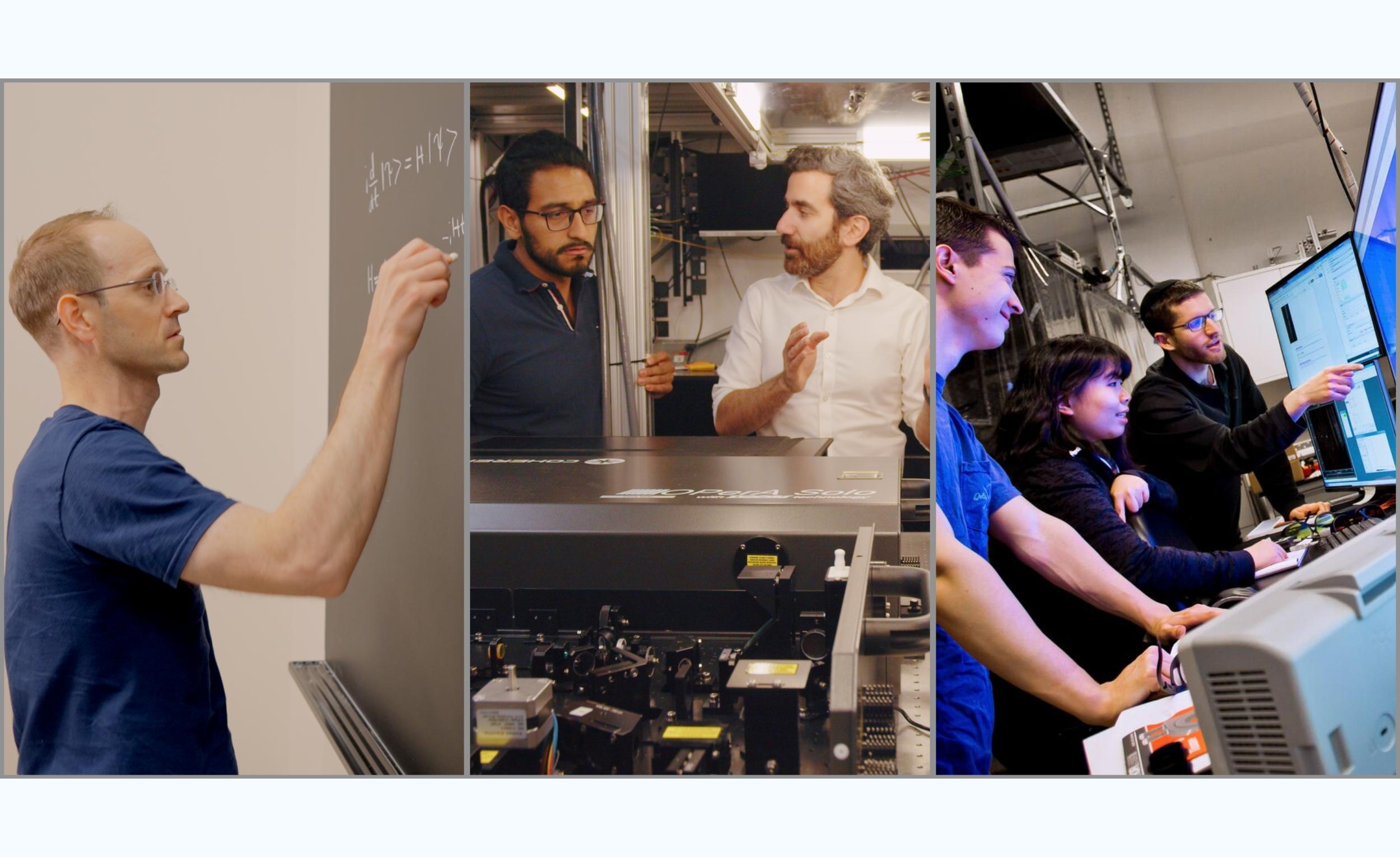Collage of quantum researchers.