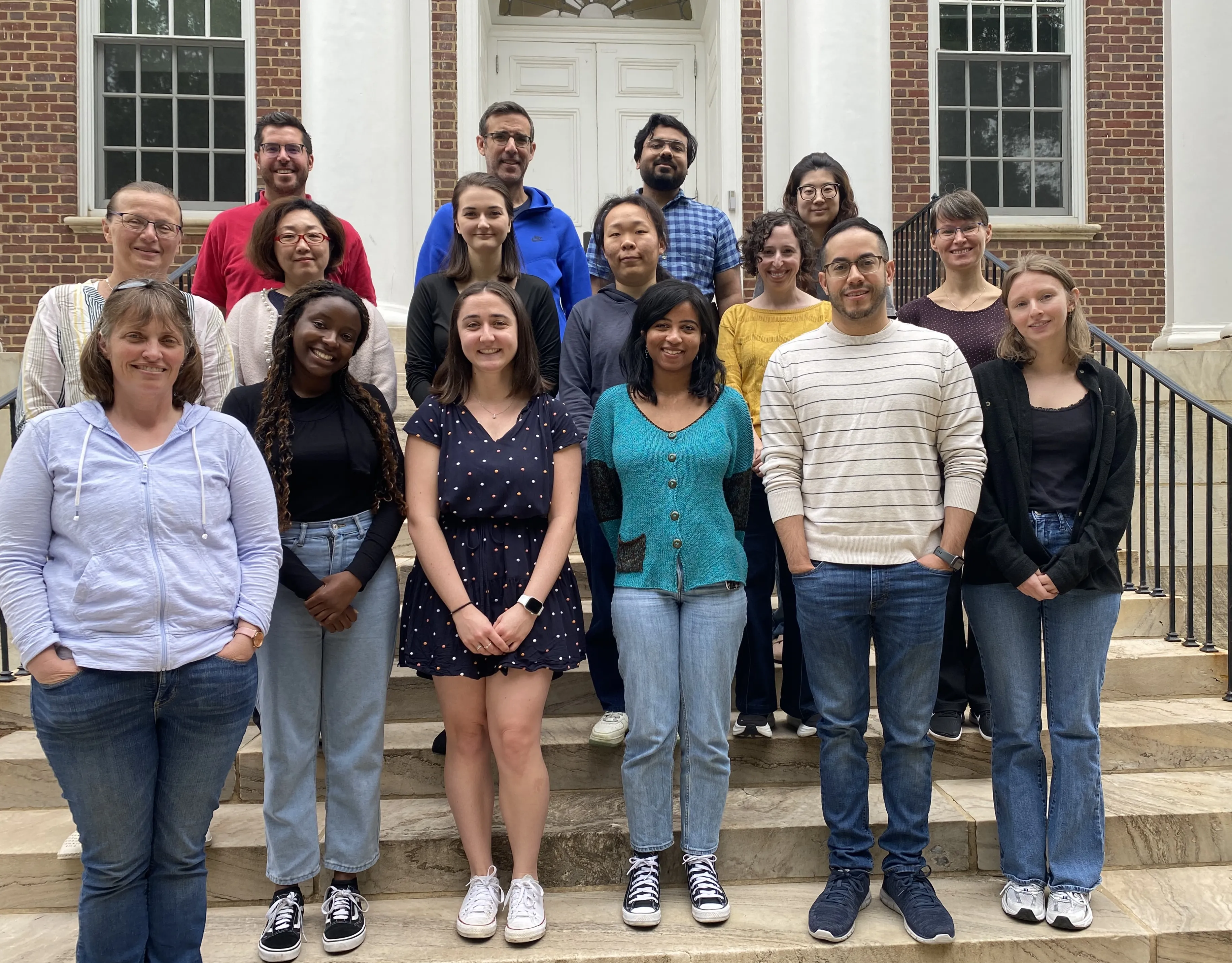 Microbiome center fellow standing in a group
