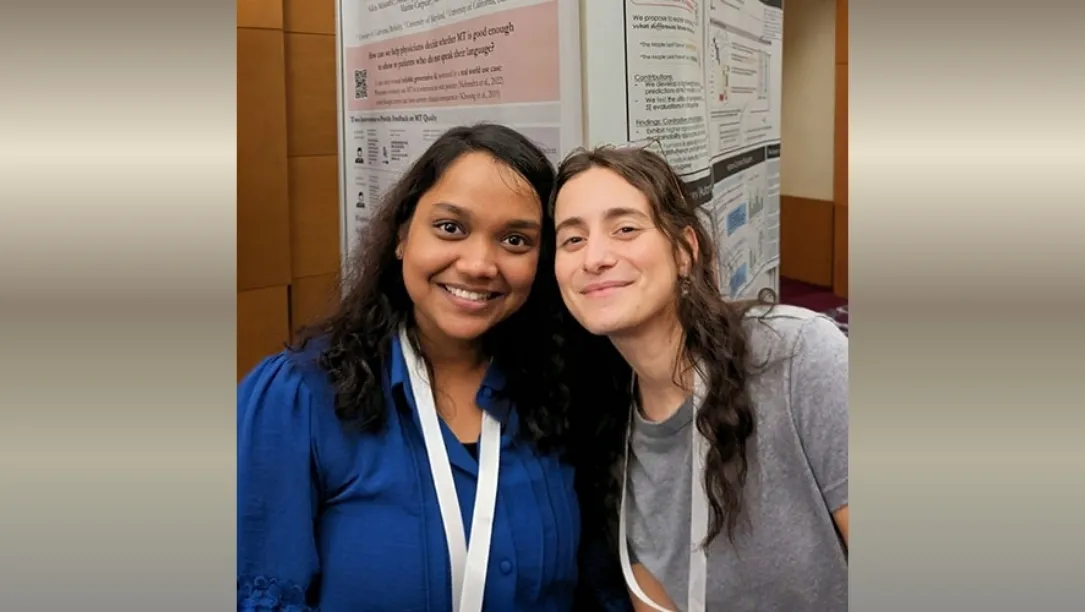 A photo of Sweta Agrawal and Eleftheria Briakou.