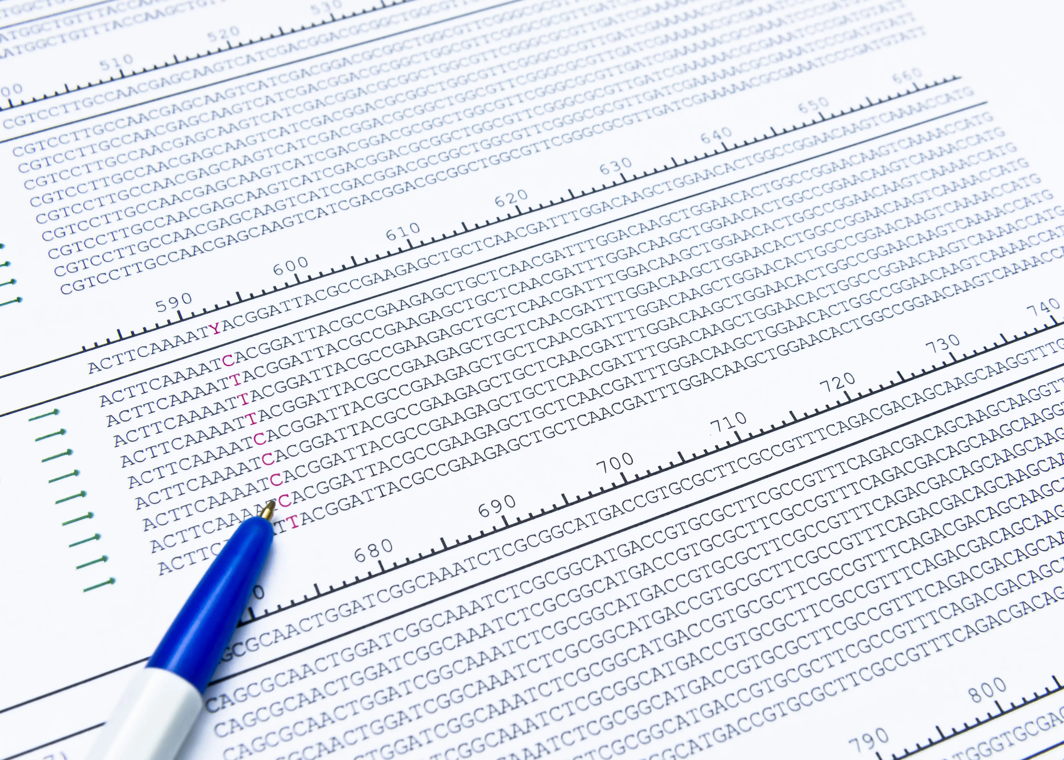 A general image of a printed dataset to represent metagenomic data