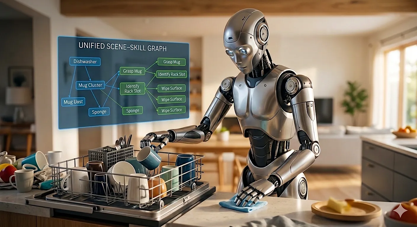Image of a Humanoid Robot clearing a kitchen counter top