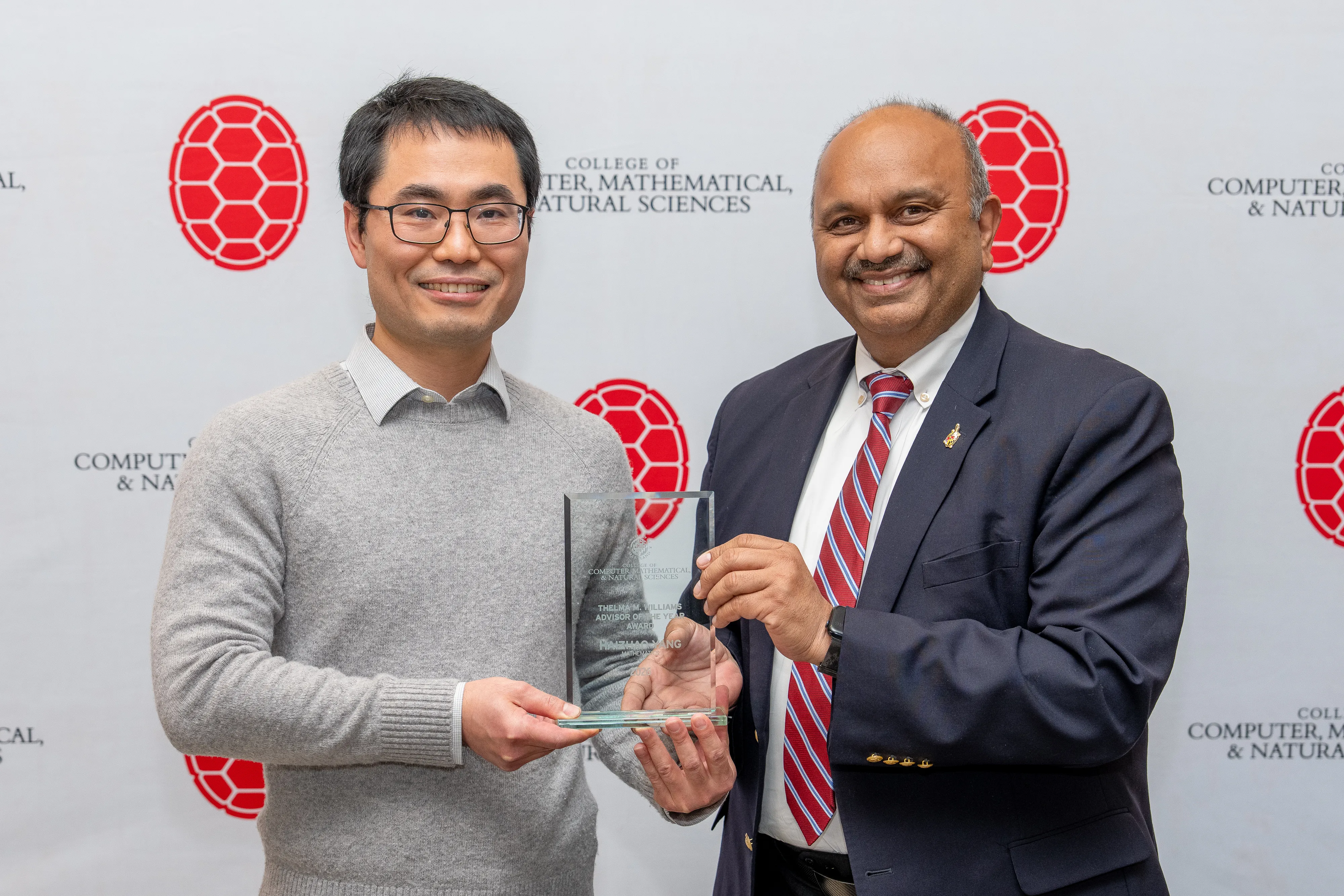 Haizhao Yang and Amitabh Varshney with CMNS award