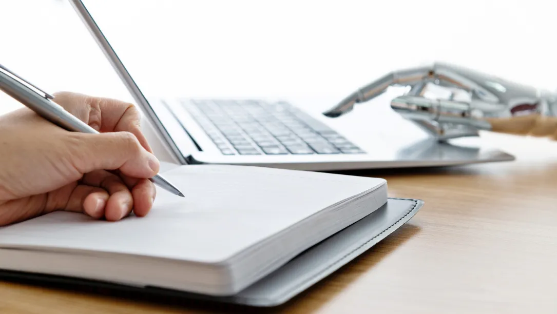 image of AI and human co-writing