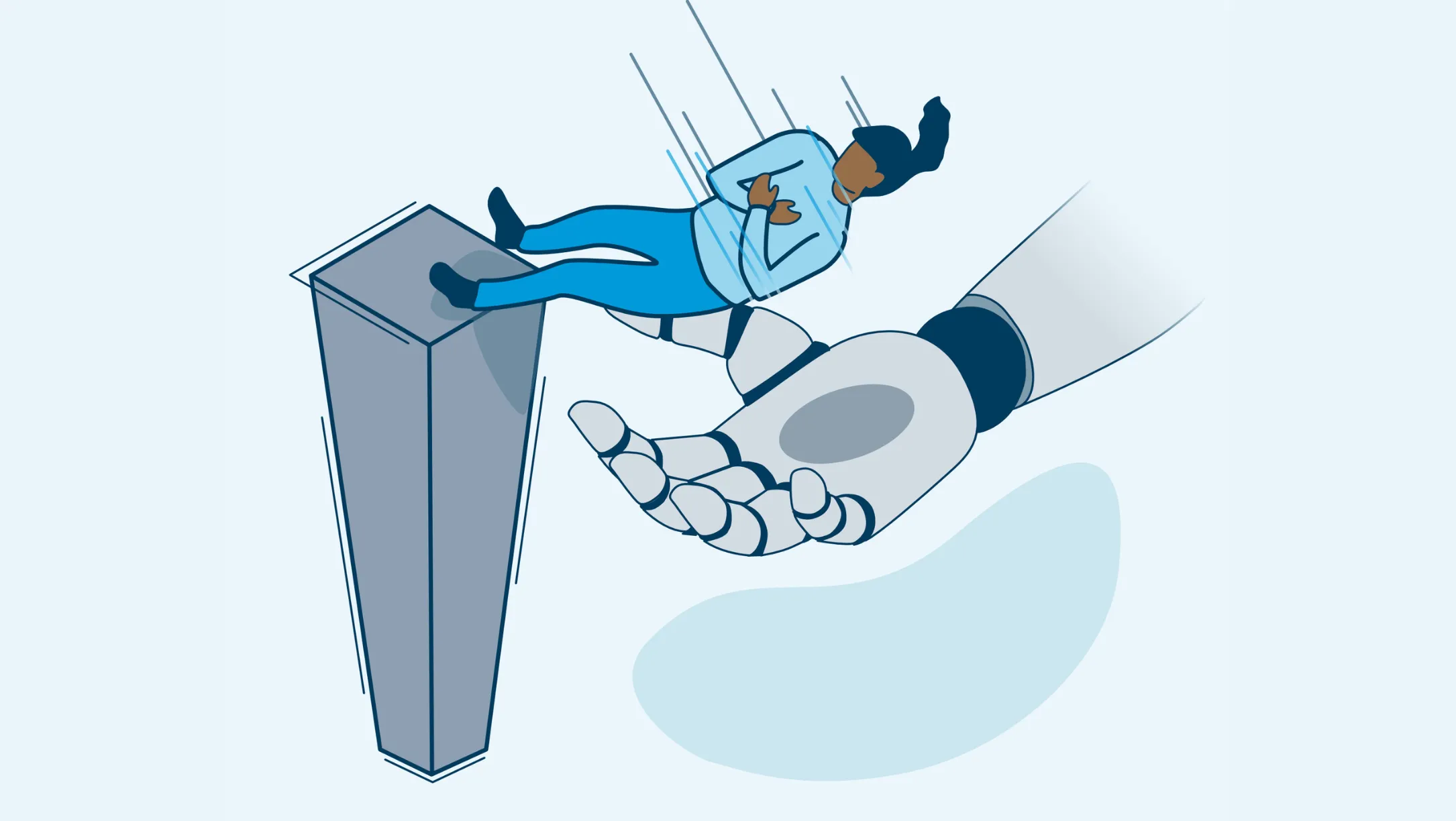 human trust falling into a robotic hand